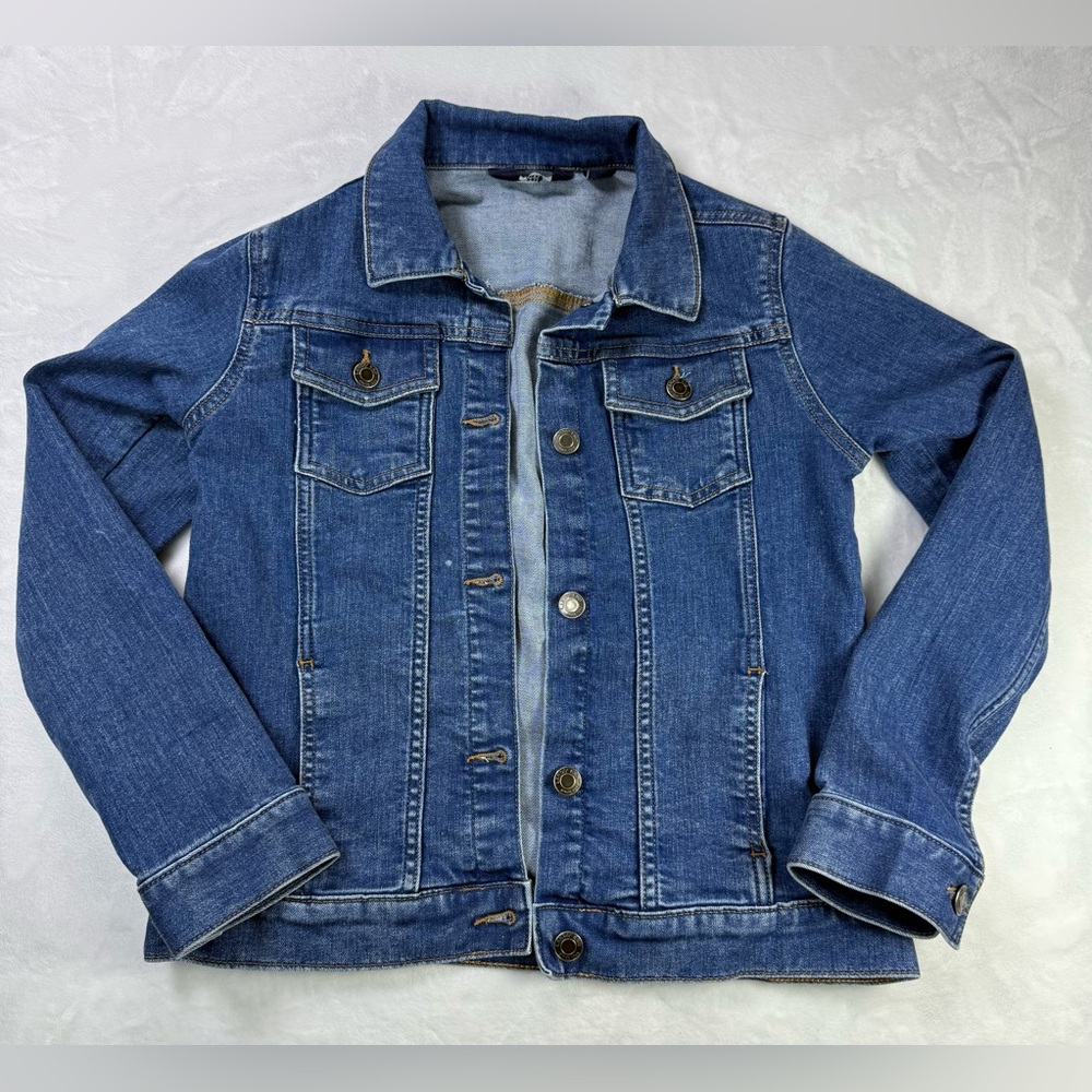 Lands'‎ End Girls Classic Blue Denim Jean Jacket - size Large 10/12 - School